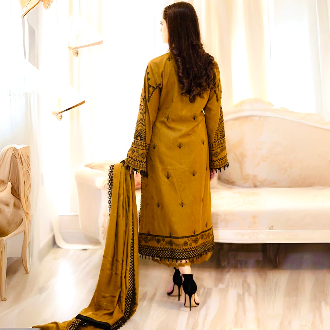 Women's Premium Embroidered Faux Georgette Kurta Set with Palazzo & Embroidered Dupatta | Fully Stitched