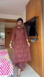 Women's Premium Embroidered Faux Georgette Kurta Set with Palazzo & Diamond Handwork Dupatta | Fully Stitched