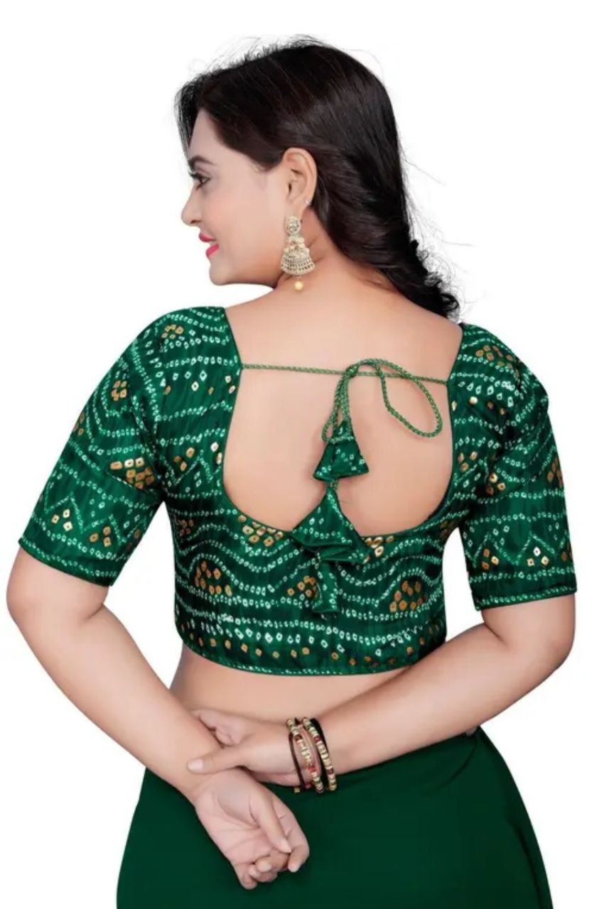 Women's Cotton Chunri Foil Print Readymade Padded Blouse