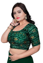 Women's Cotton Chunri Foil Print Readymade Padded Blouse
