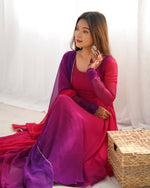 PURE SOFT FOX GEORGETTE MOST TRENDY PADDING FABRIC FULLY FLARE ANARKALI,WITH DUPPTA SET,PENT READY TO WEAR