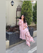 Women's Premium Embroidered Crepe Kurta Set with Farshi Palazzo and Embroidered Dupatta