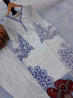 Women's Premium Embroidered Crepe Kurta Set with Farshi Palazzo and Embroidered Organza Silk Dupatta