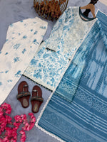 Women's Premium Digital Print Crepe Kurta Set with Farshi Palazzo & Georgette Dupatta | Fully Stitched