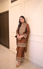 Women's Premium Chinon Silk Embroidered Kurta Set with Palazzo & Embroidered Dupatta | Fully Stitched