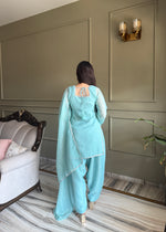 EID SPECIAL FARSHI SALWAR SUIT CRUNCHY SILK FABRIC WITH SIROSKI WORK, TOP WITH DUPPTA SET, SALWAR READY TO WEAR