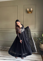HIGH PREMIUM QUALITY PURE FOX GEORGETTE FABRIC FULLY FLARE ANARKALI WITH KOTI,DUPATTA SET,PENT READY TO WEAR