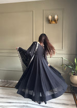 HIGH PREMIUM QUALITY PURE FOX GEORGETTE FABRIC FULLY FLARE ANARKALI WITH KOTI,DUPATTA SET,PENT READY TO WEAR