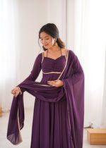 GEORGETTE ANARKALI GOWN DUPPTA FULL SET READY TO WEAR
