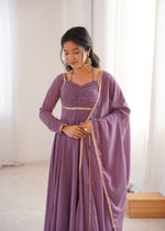 GEORGETTE ANARKALI GOWN DUPPTA FULL SET READY TO WEAR