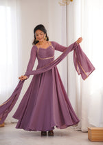 GEORGETTE ANARKALI GOWN DUPPTA FULL SET READY TO WEAR