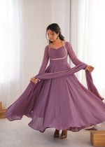 GEORGETTE ANARKALI GOWN DUPPTA FULL SET READY TO WEAR