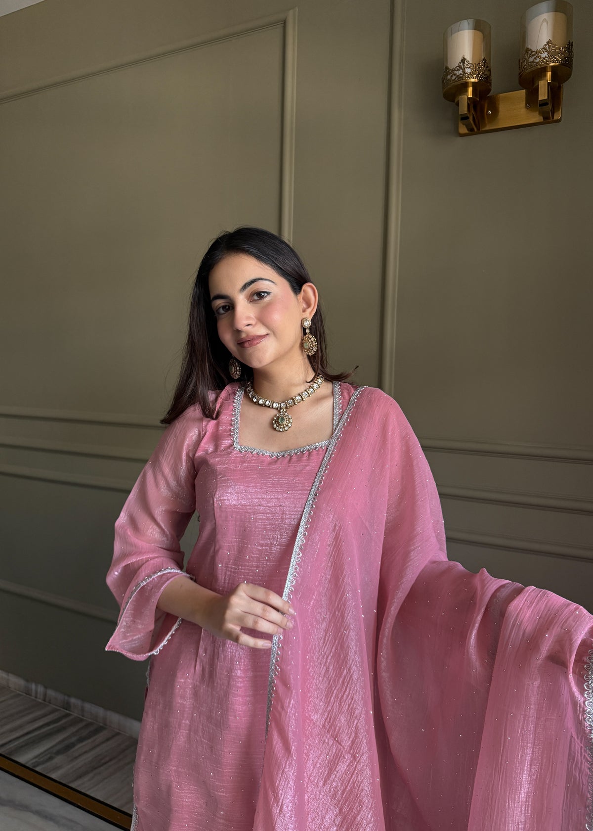 EID SPECIAL FARSHI SALWAR SUIT CRUNCHY SILK FABRIC WITH SIROSKI WORK, TOP WITH DUPPTA SET, SALWAR READY TO WEAR