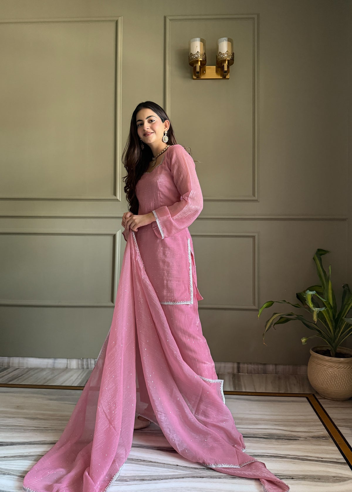 EID SPECIAL FARSHI SALWAR SUIT CRUNCHY SILK FABRIC WITH SIROSKI WORK, TOP WITH DUPPTA SET, SALWAR READY TO WEAR