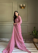 EID SPECIAL FARSHI SALWAR SUIT CRUNCHY SILK FABRIC WITH SIROSKI WORK, TOP WITH DUPPTA SET, SALWAR READY TO WEAR