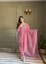 EID SPECIAL FARSHI SALWAR SUIT CRUNCHY SILK FABRIC WITH SIROSKI WORK, TOP WITH DUPPTA SET, SALWAR READY TO WEAR