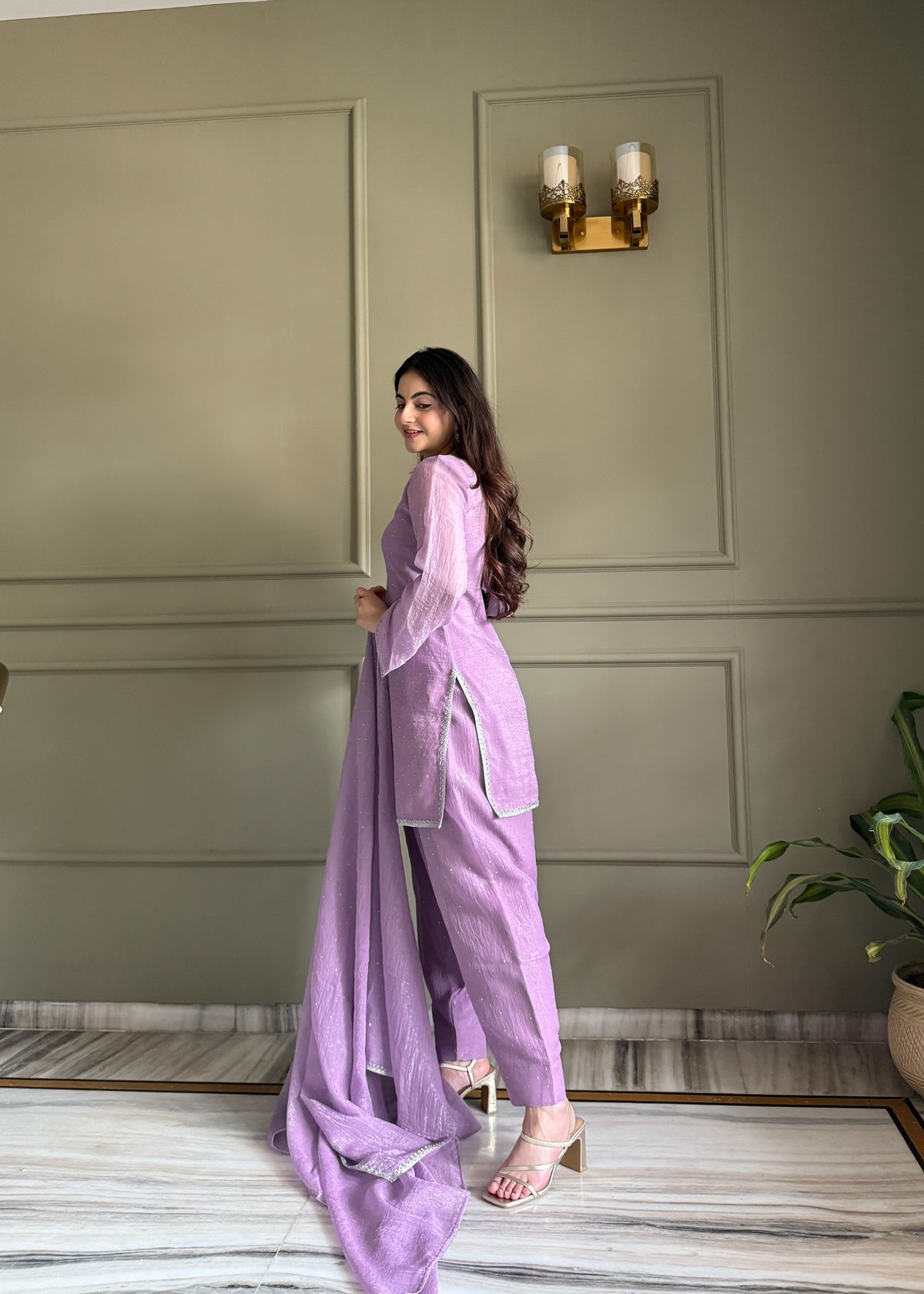 EID SPECIAL FARSHI SALWAR SUIT CRUNCHY SILK FABRIC WITH SIROSKI WORK, TOP WITH DUPPTA SET, SALWAR READY TO WEAR