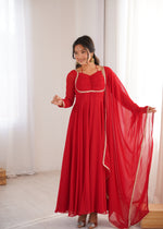 GEORGETTE ANARKALI GOWN DUPPTA FULL SET READY TO WEAR