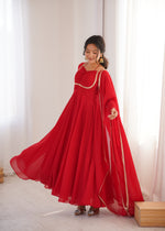 GEORGETTE ANARKALI GOWN DUPPTA FULL SET READY TO WEAR