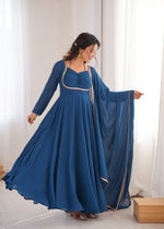 GEORGETTE ANARKALI GOWN DUPPTA FULL SET READY TO WEAR