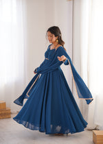 GEORGETTE ANARKALI GOWN DUPPTA FULL SET READY TO WEAR