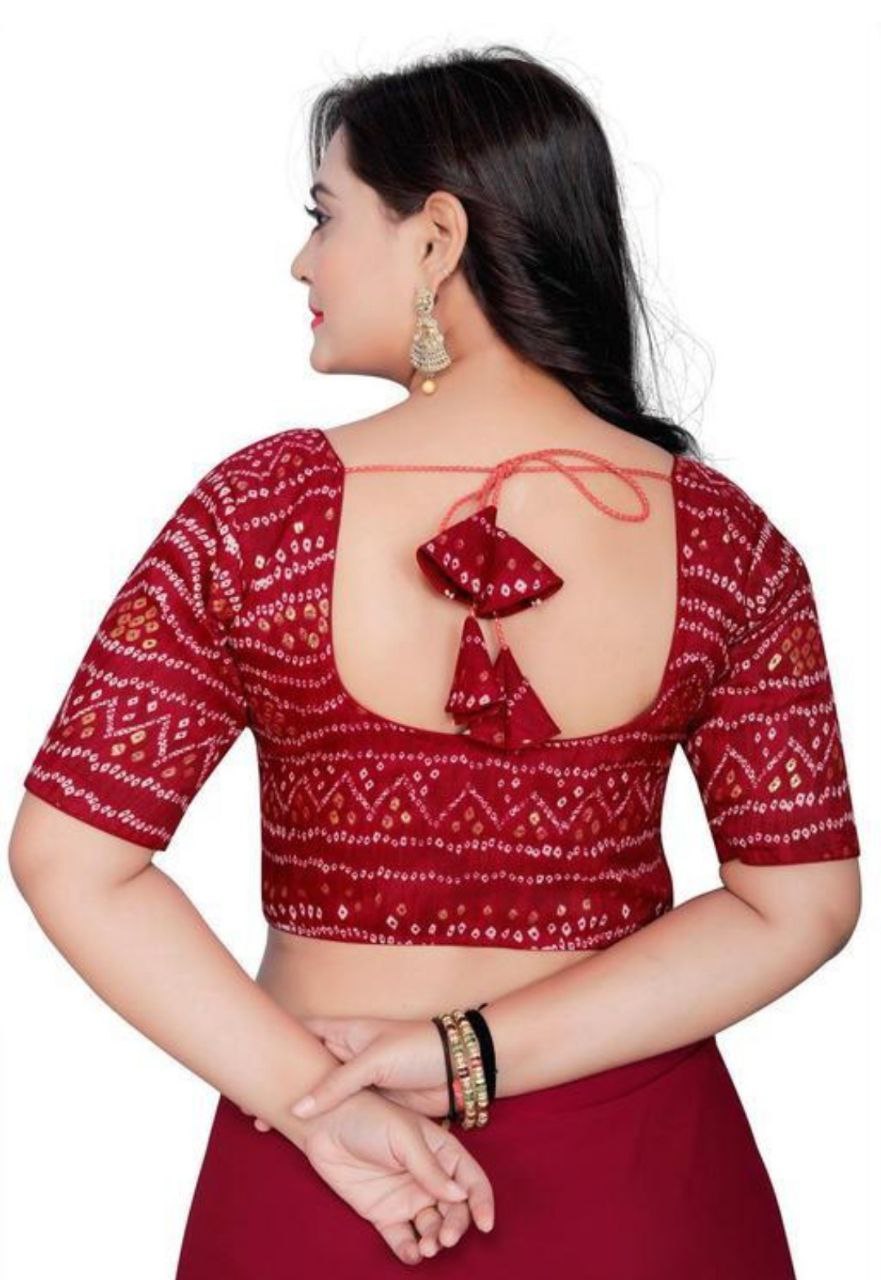 Women's Cotton Chunri Foil Print Readymade Padded Blouse