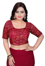 Women's Cotton Chunri Foil Print Readymade Padded Blouse