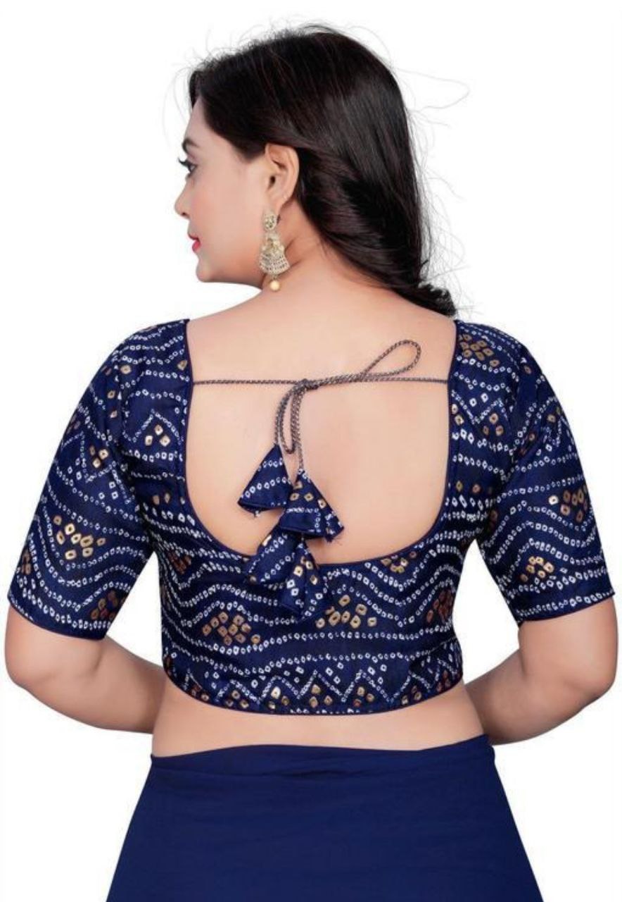 Women's Cotton Chunri Foil Print Readymade Padded Blouse