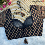 Women's Premium Pure Ajrakh Cotton Readymade Blouse | Padded | Halter Neck | Back Hook | Size 38 (36–40 Alterable)