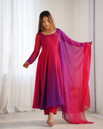 PURE SOFT FOX GEORGETTE MOST TRENDY PADDING FABRIC FULLY FLARE ANARKALI,WITH DUPPTA SET,PENT READY TO WEAR