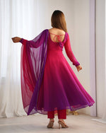 PURE SOFT FOX GEORGETTE MOST TRENDY PADDING FABRIC FULLY FLARE ANARKALI,WITH DUPPTA SET,PENT READY TO WEAR
