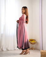 PURE SOFT FOX GEORGETTE MOST TRENDY PADDING FABRIC FULLY FLARE ANARKALI,WITH DUPPTA SET,PENT READY TO WEAR