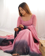PURE SOFT FOX GEORGETTE MOST TRENDY PADDING FABRIC FULLY FLARE ANARKALI,WITH DUPPTA SET,PENT READY TO WEAR
