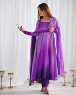 PURE SOFT FOX GEORGETTE MOST TRENDY PADDING FABRIC FULLY FLARE ANARKALI,WITH DUPPTA SET,PENT READY TO WEAR