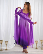 PURE SOFT FOX GEORGETTE MOST TRENDY PADDING FABRIC FULLY FLARE ANARKALI,WITH DUPPTA SET,PENT READY TO WEAR
