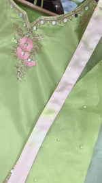 Women's Premium Embroidered Crepe Kurta Set with Farshi Palazzo & Organza Silk Dupatta | Fully Stitched