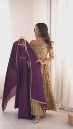 GEORGETTE ANARKALI GOWN DUPPTA FULL SET READY TO WEAR